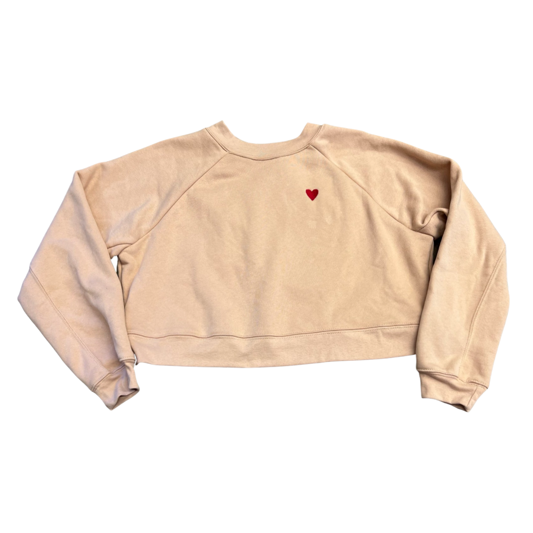 cropped heart crewneck sweatshirt