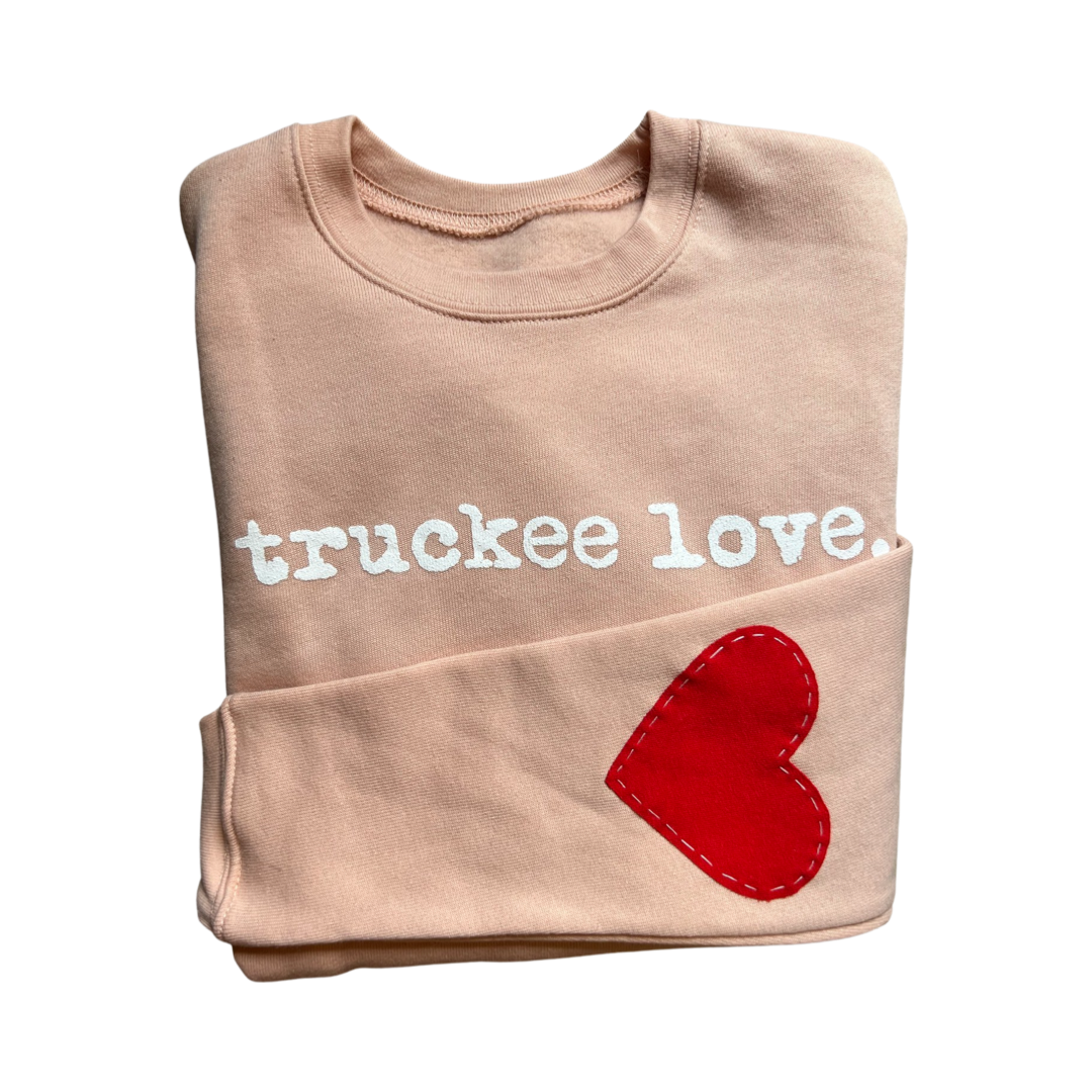 typewriter love patch drop shoulder crewneck