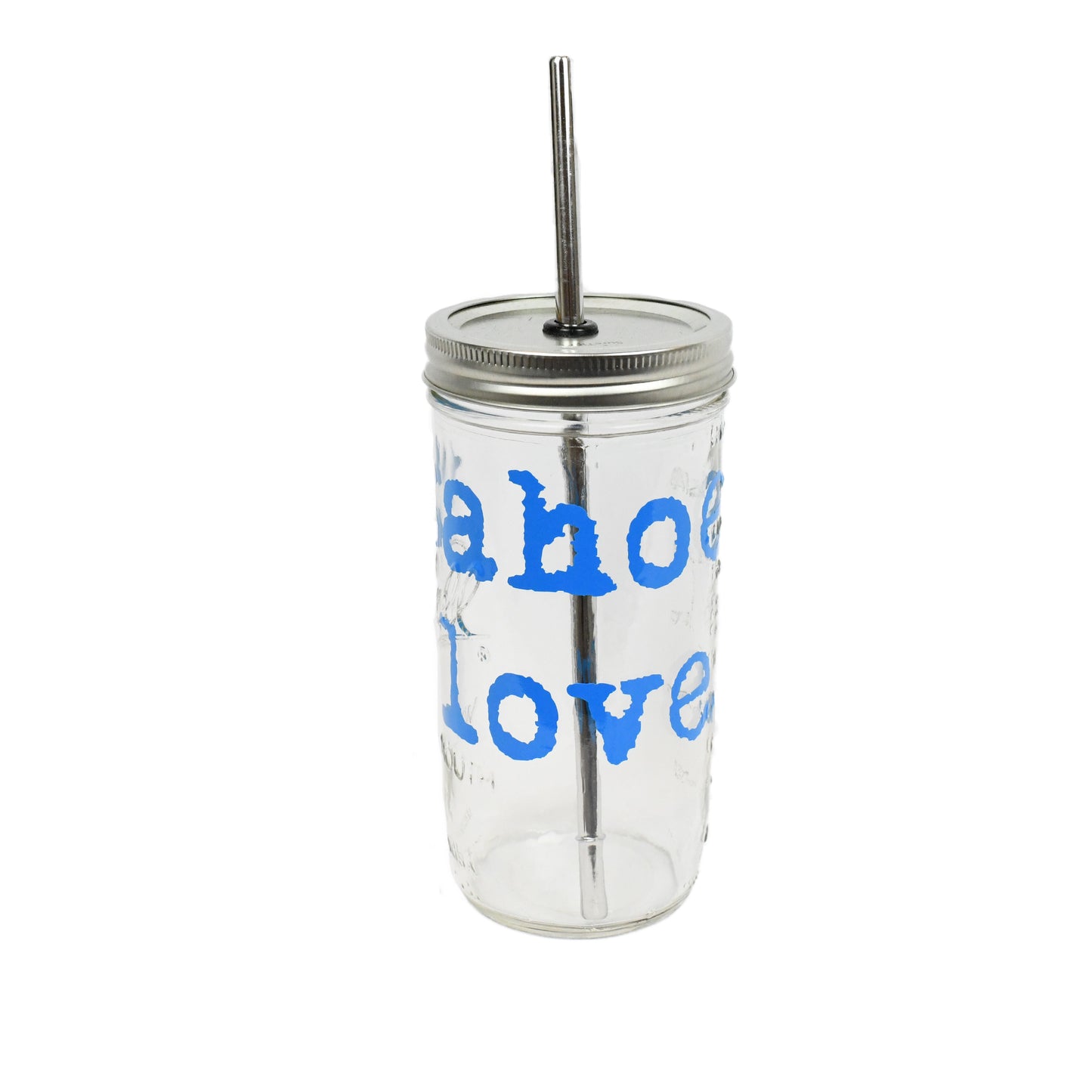 mason jar with reusable straw