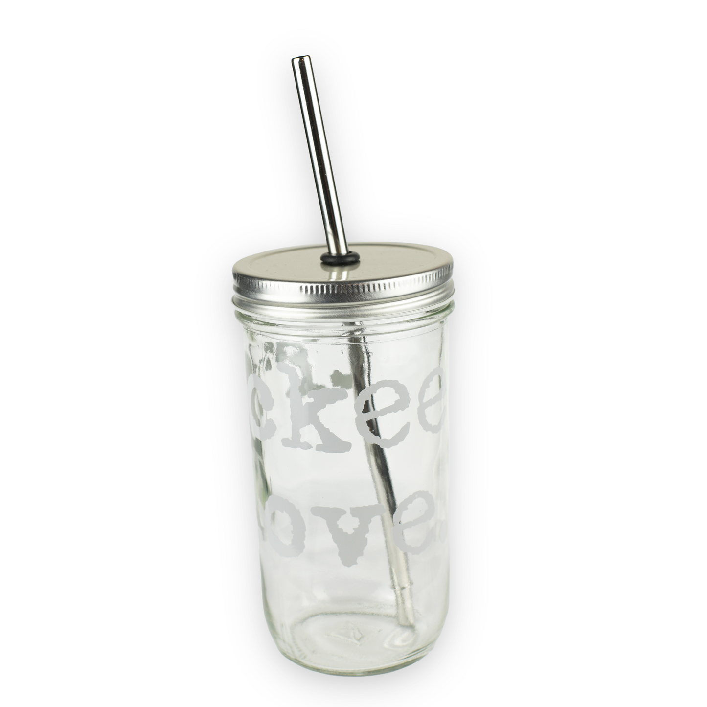mason jar with reusable straw