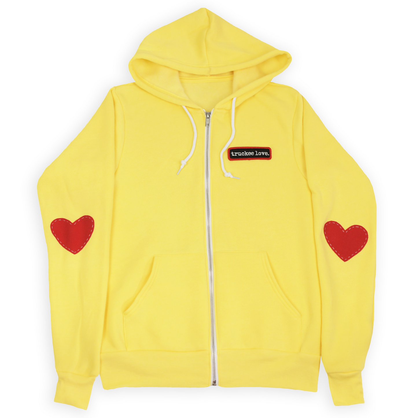 sweatshirt-zip hoodie-love patch-adult