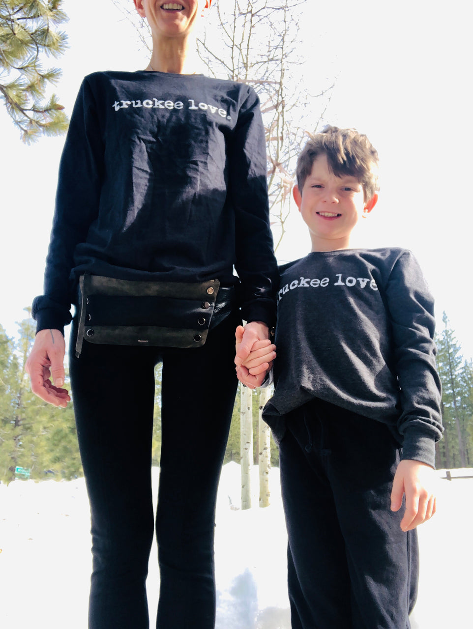T Shirt-Long Sleeve-Typewriter Font-truckee love.-kids