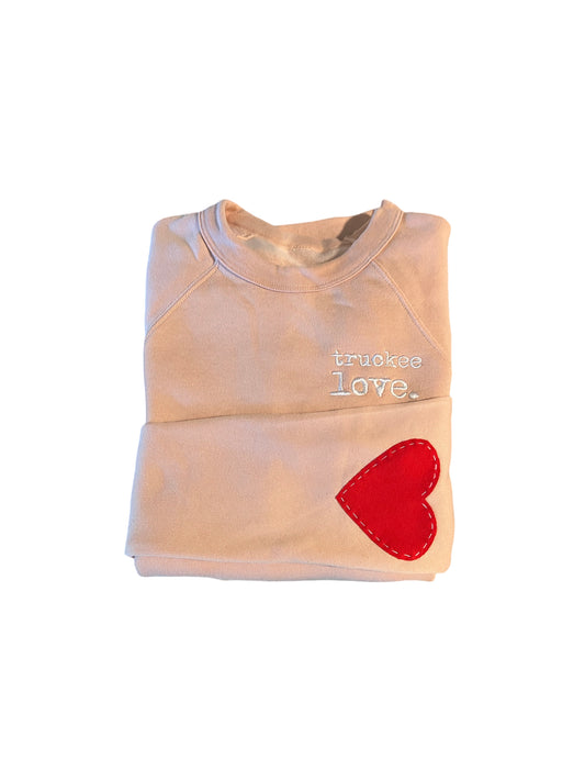 embroidered love patch crewneck