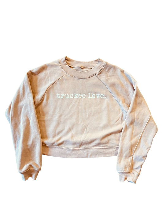 cropped typewriter sweatshirt