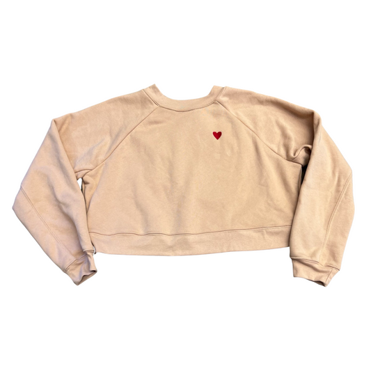 cropped heart crewneck sweatshirt