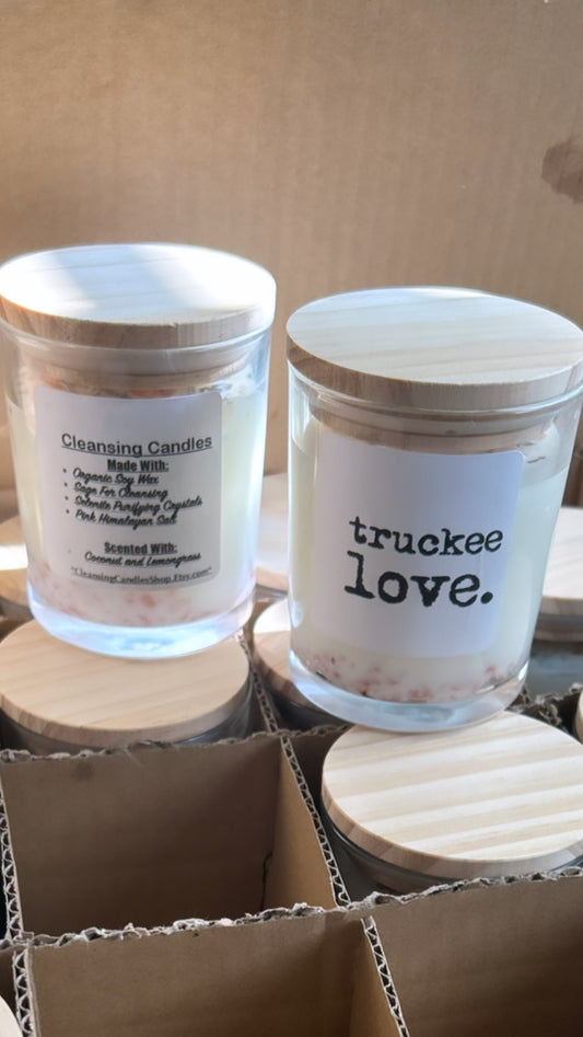 cleansing candle 7 oz. round glass jar with bamboo lid