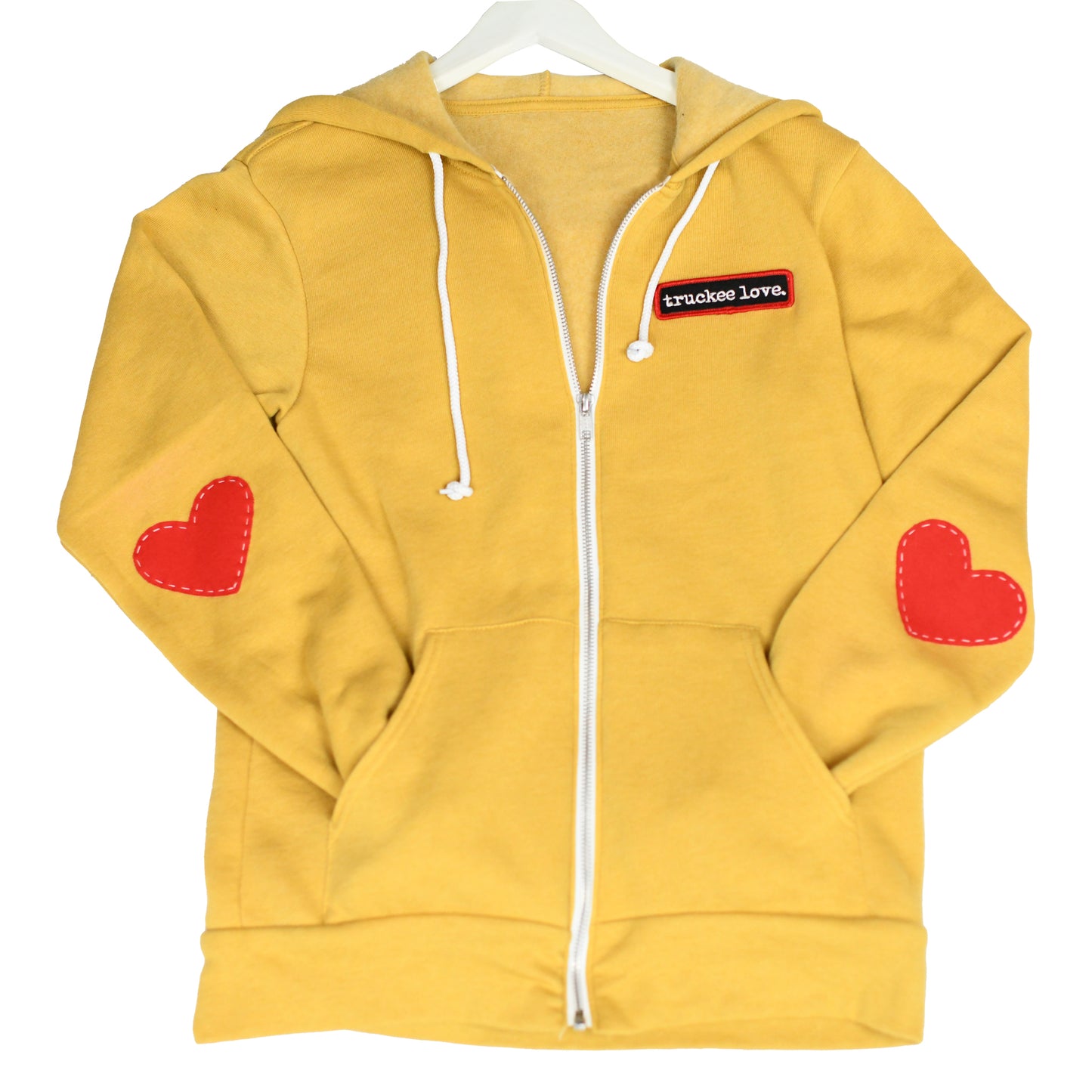 sweatshirt-zip hoodie-love patch-adult