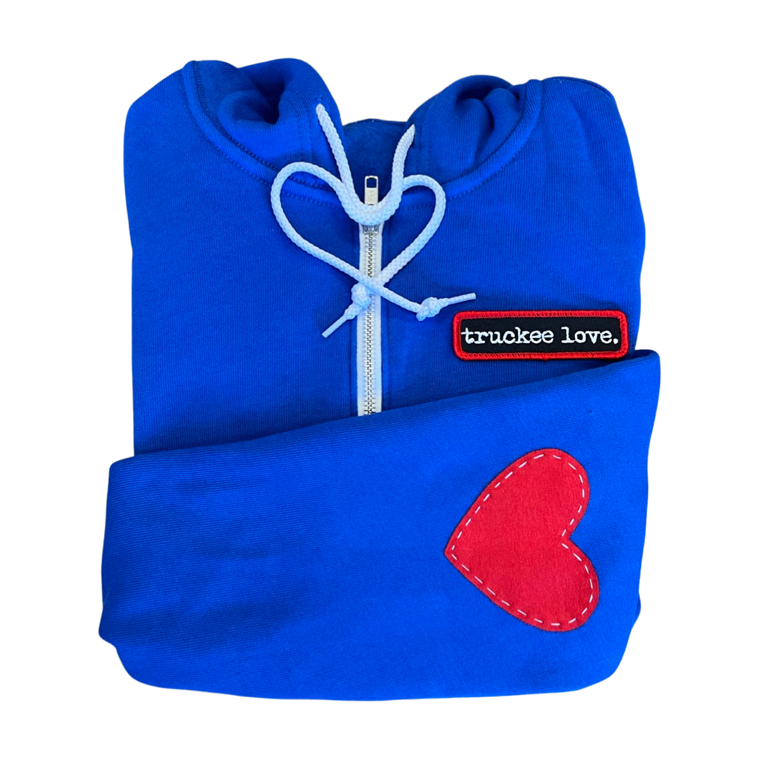 sweatshirt-zip hoodie-love patch-adult