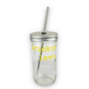 mason jar with reusable straw