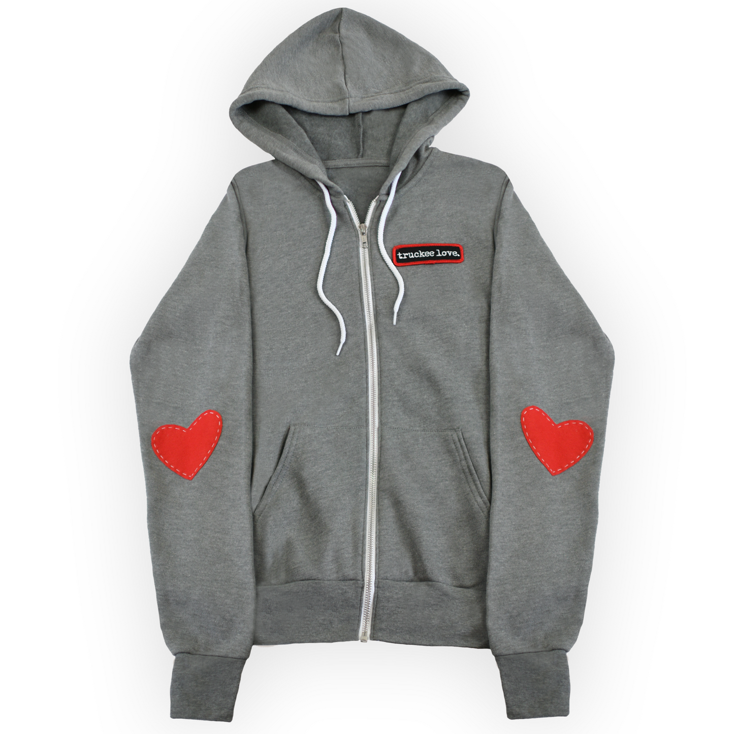 sweatshirt-zip hoodie-love patch-adult