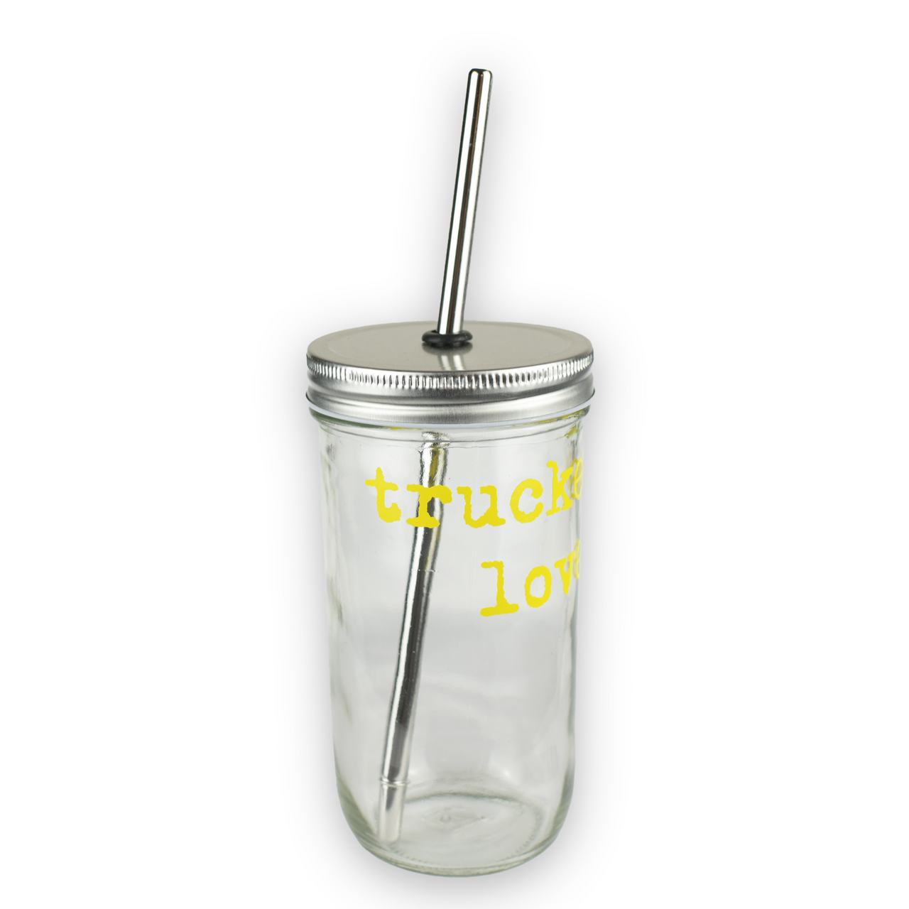 mason jar with reusable straw