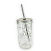 mason jar with reusable straw